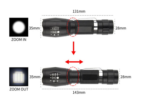 Lumens Zoom Able IPX6 Waterproof Handheld Flashlight